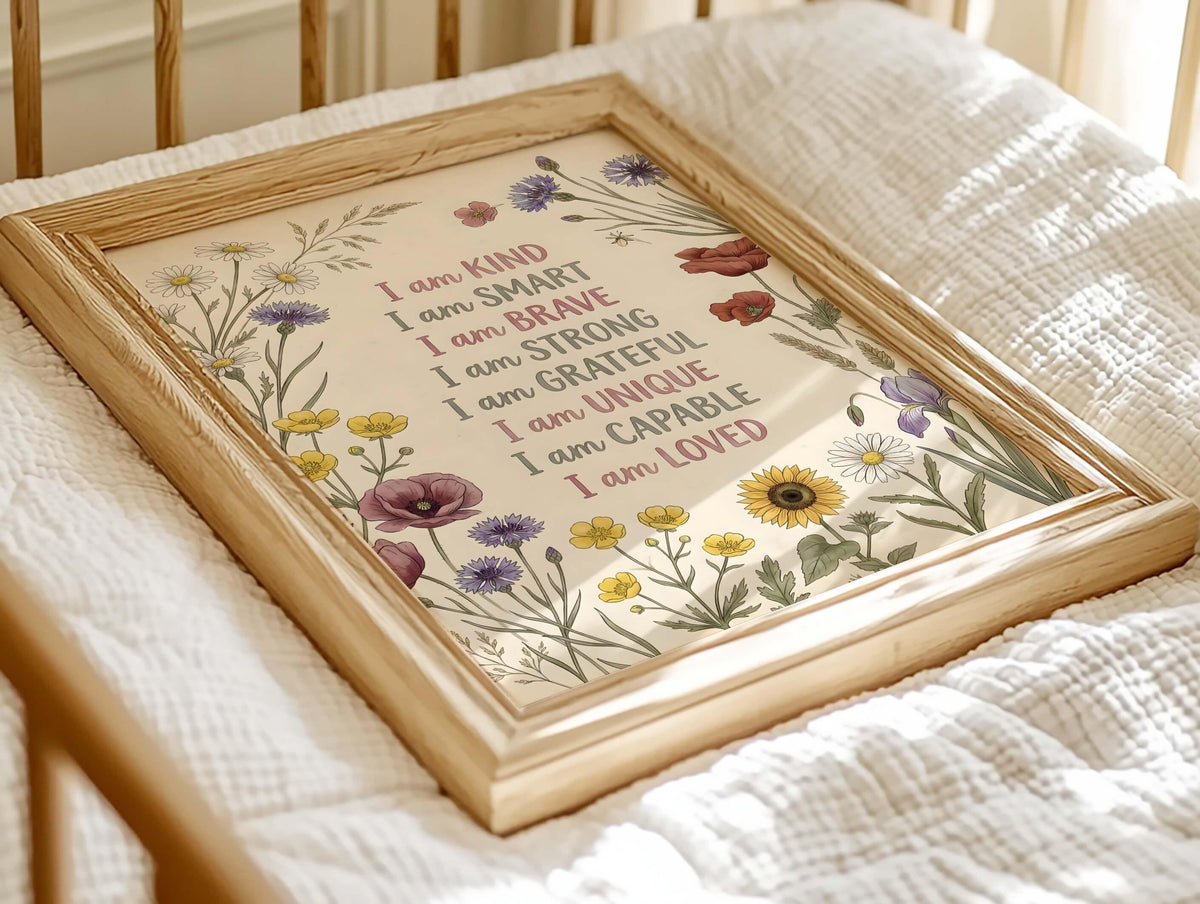 Vintage Botanical Affirmation Print for Kids (Digital Download)