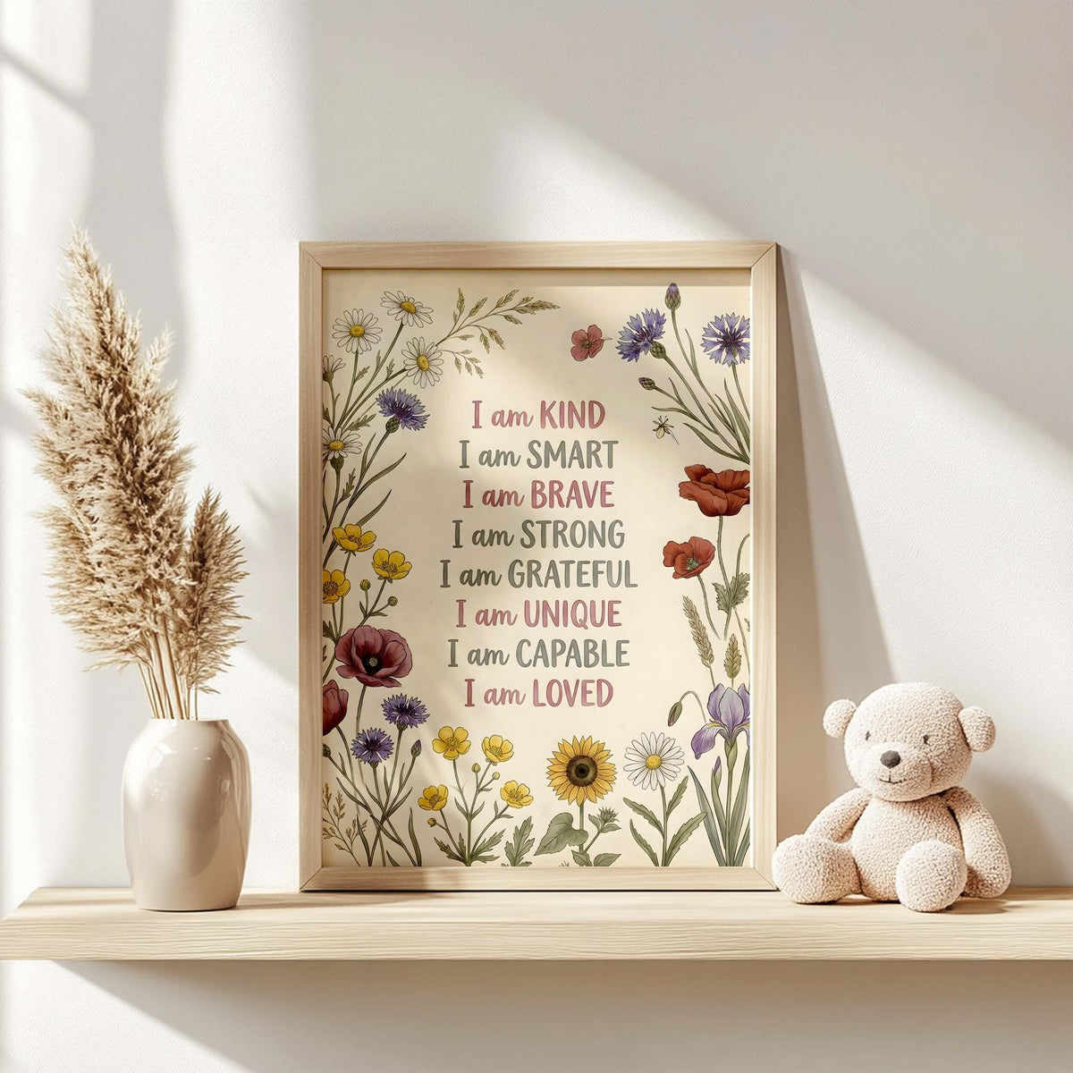 Vintage Botanical Affirmation Print for Kids (Digital Download)