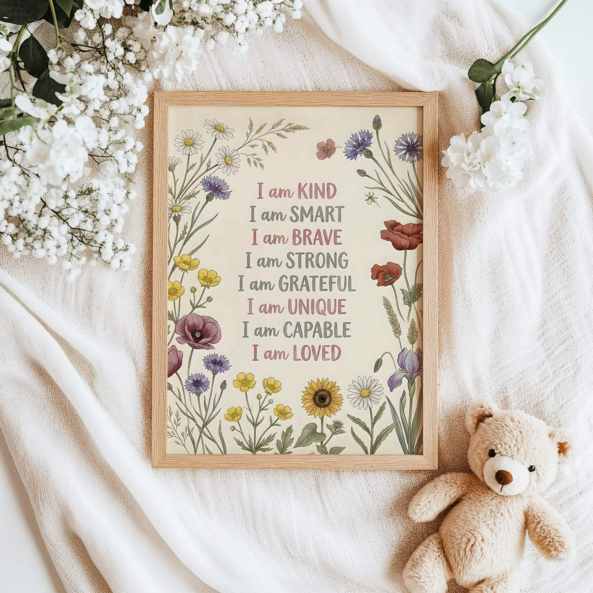 Vintage Botanical Affirmation Print for Kids (Digital Download)
