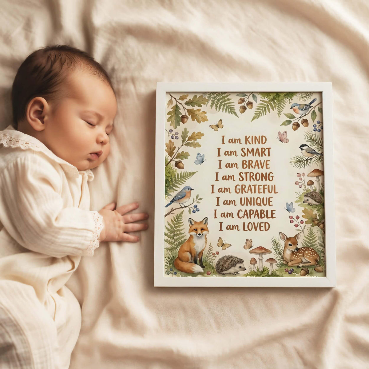 Watercolor Woodland Animal Affirmation Print (Digital Download)