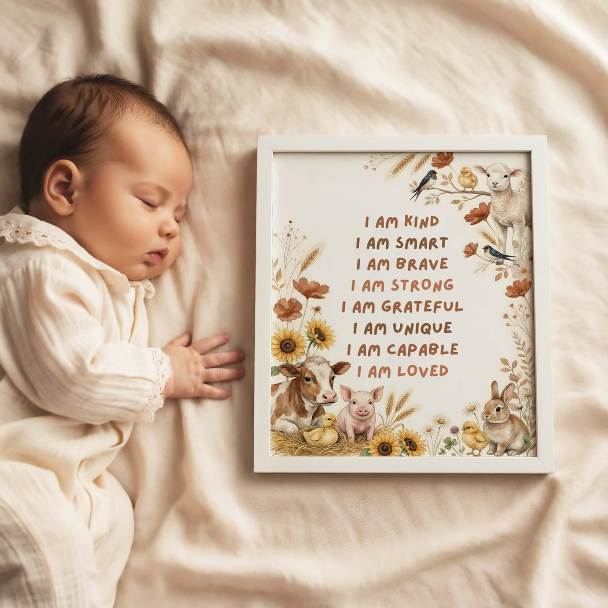 Farm Animal Affirmation Print for Kids (Digital Download)