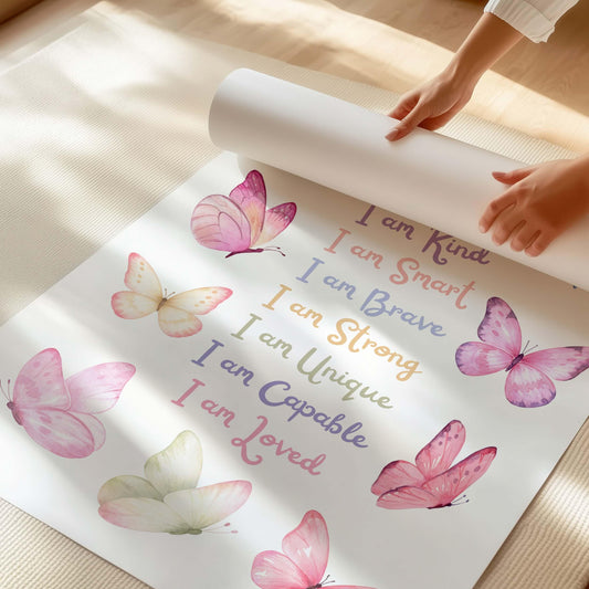 Pink Butterfly Affirmation Print for Kids (Digital Download)
