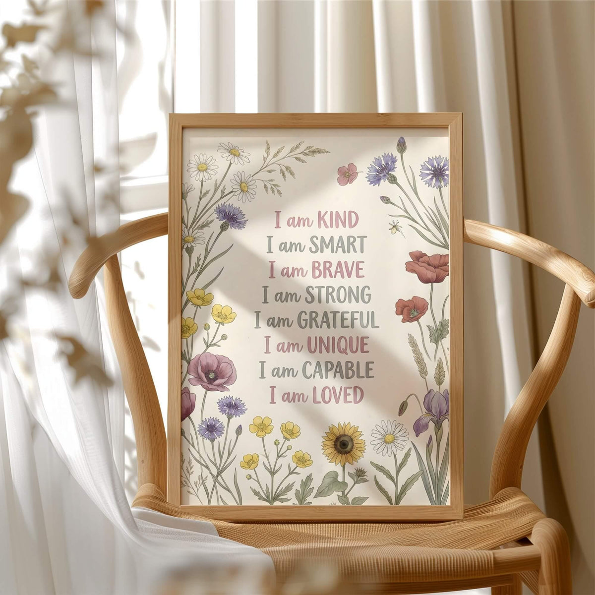 Vintage Botanical Affirmation Print for Kids (Digital Download)