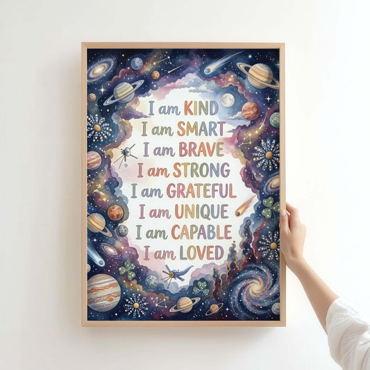 Stars and Planets Affirmation Print for Kids (Digital Download)