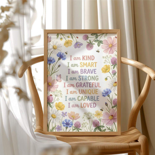 Wildflower Meadow Affirmation Print for Kids (Digital Download)