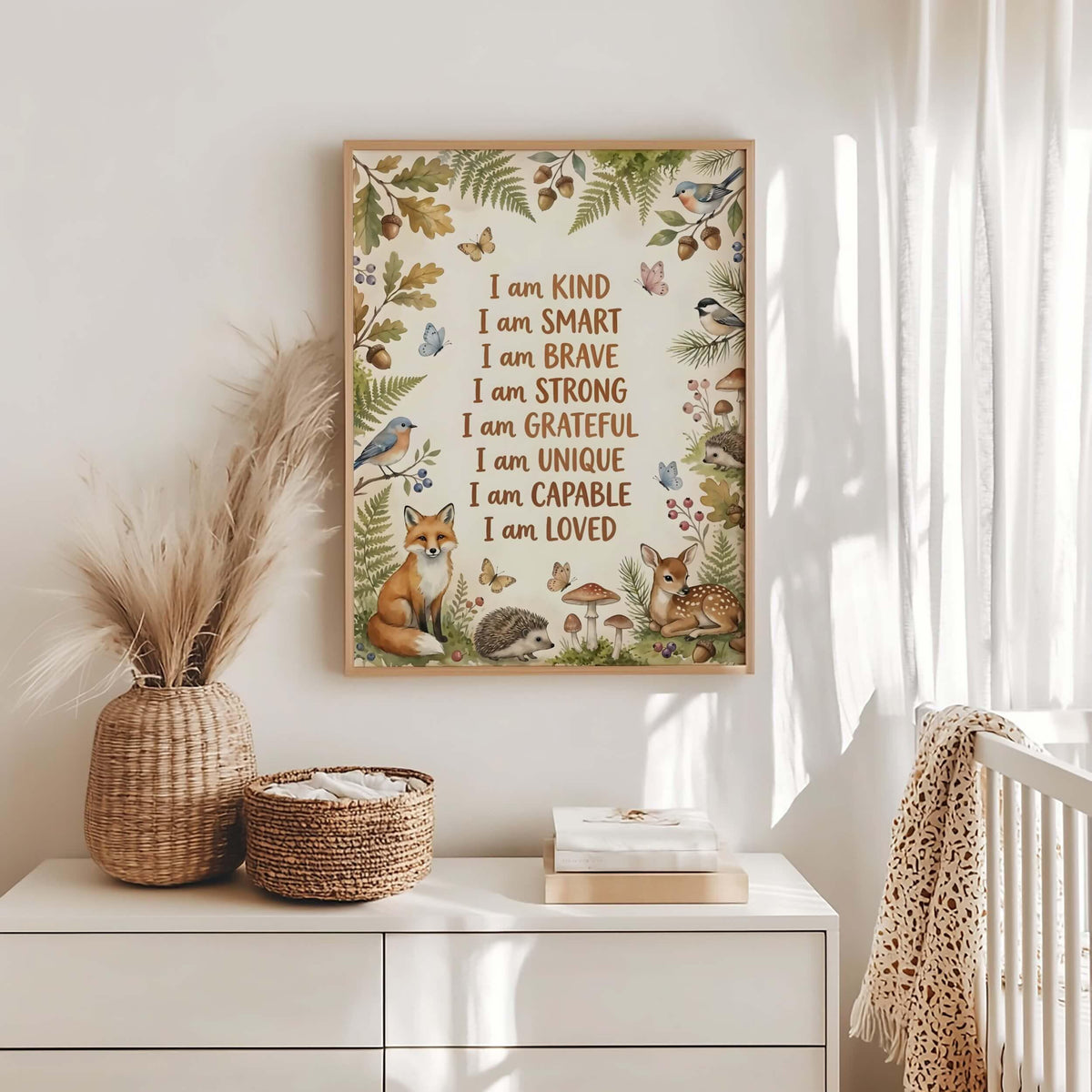 Watercolor Woodland Animal Affirmation Print (Digital Download)