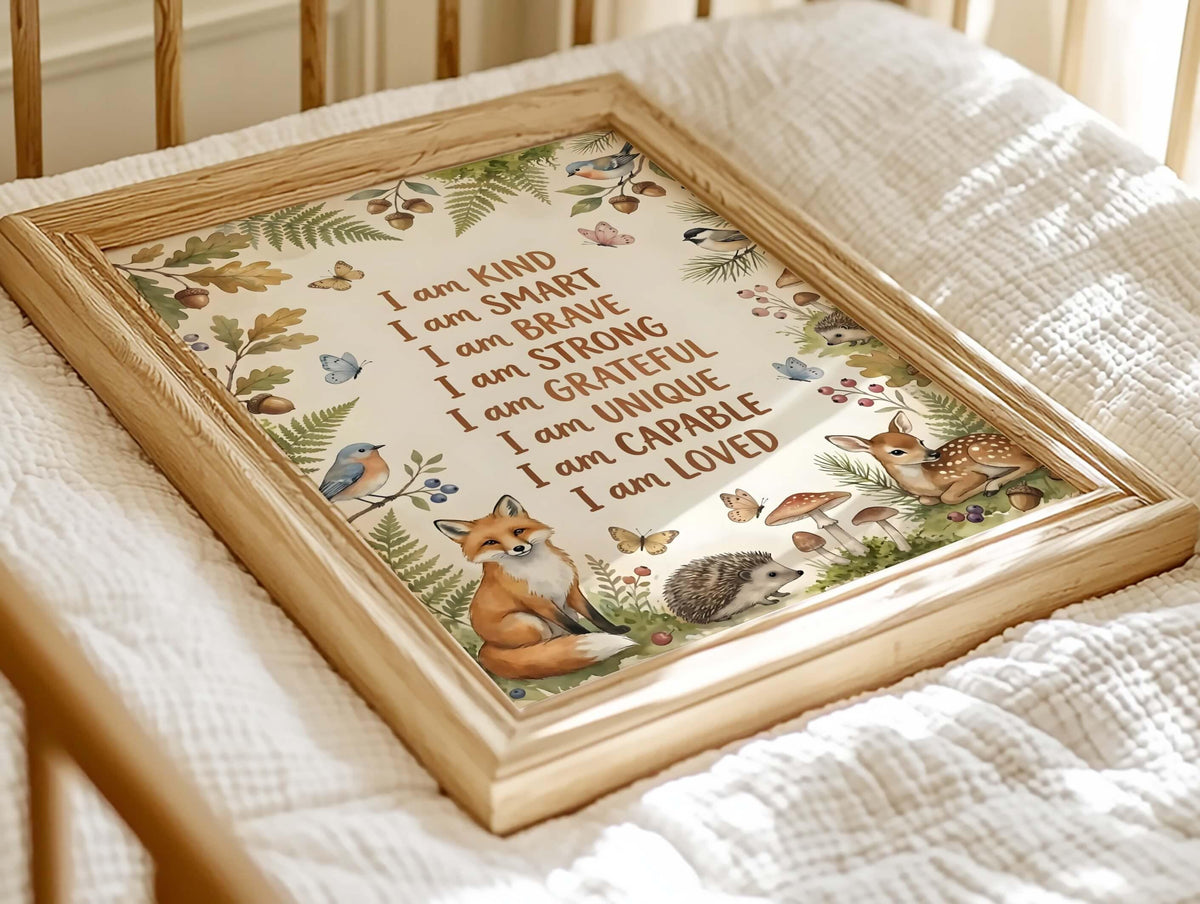 Watercolor Woodland Animal Affirmation Print (Digital Download)