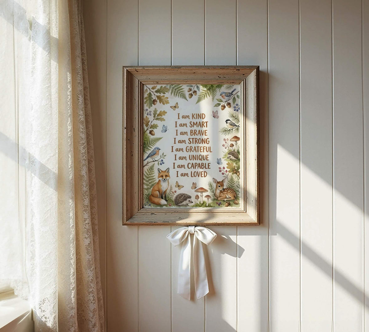 Watercolor Woodland Animal Affirmation Print (Digital Download)