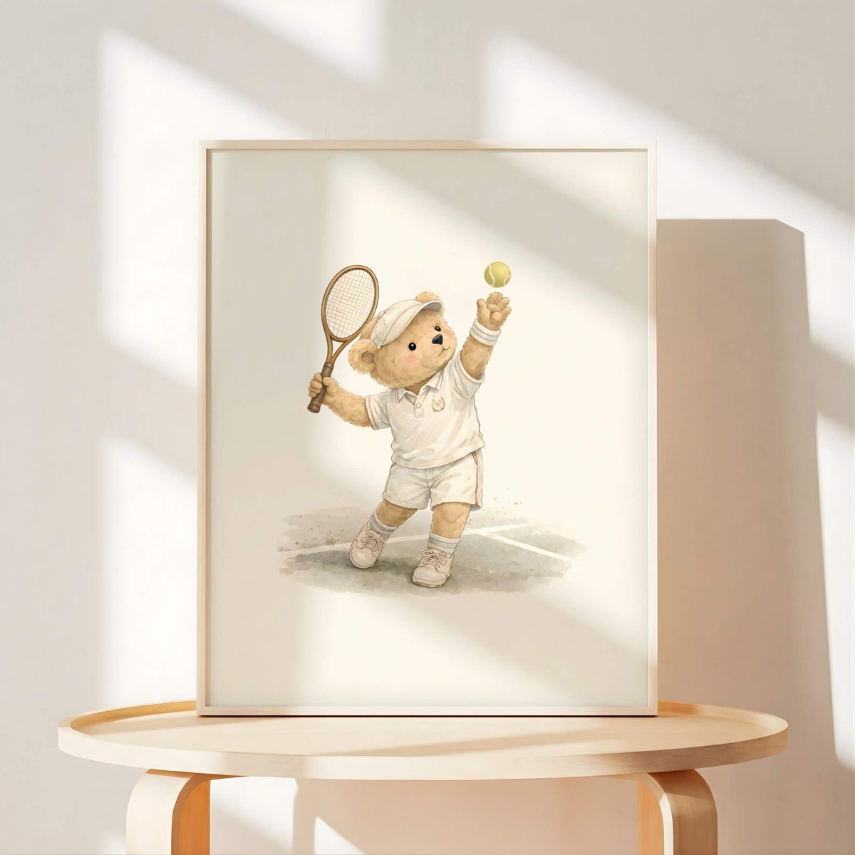 Vintage Sports Bear Nursery Wall Art, Set of 6 (Digital Download)