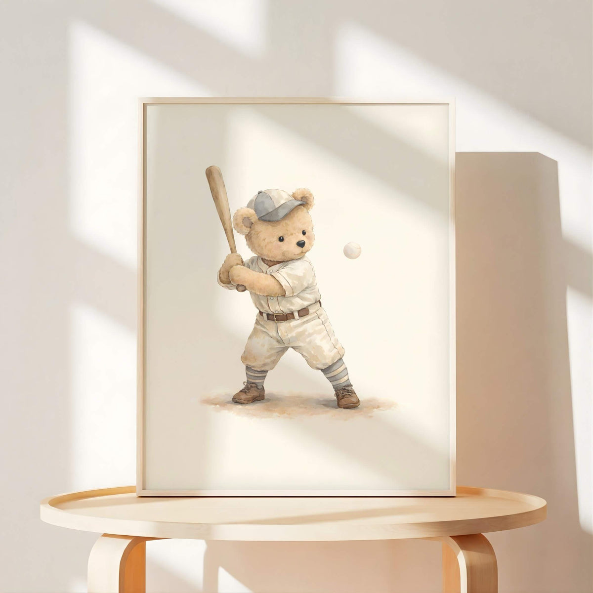 Vintage Sports Bear Nursery Wall Art, Set of 6 (Digital Download)