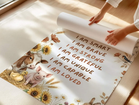 Farm Animal Affirmation Print for Kids (Digital Download)