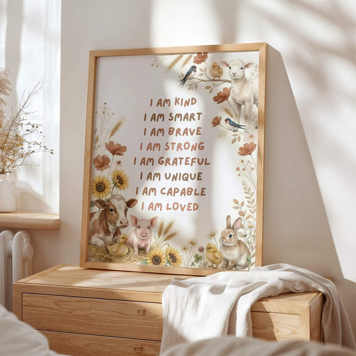 Farm Animal Affirmation Print for Kids (Digital Download)