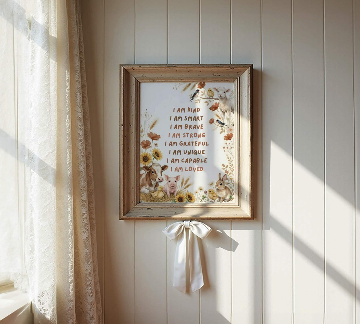 Farm Animal Affirmation Print for Kids (Digital Download)