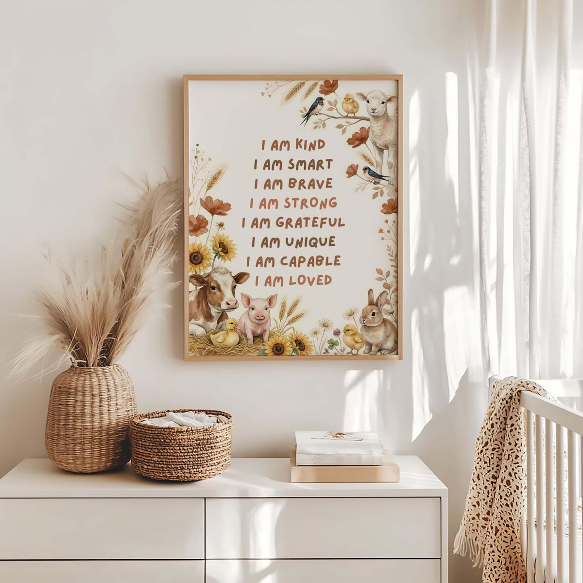 Farm Animal Affirmation Print for Kids (Digital Download)