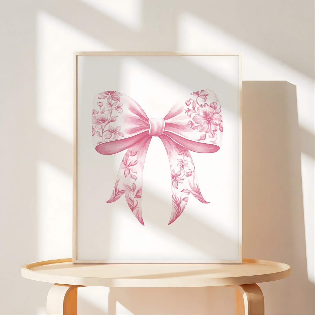 Pink Toile Cowgirl Nursery Wall Art with Initial (Digital Download)