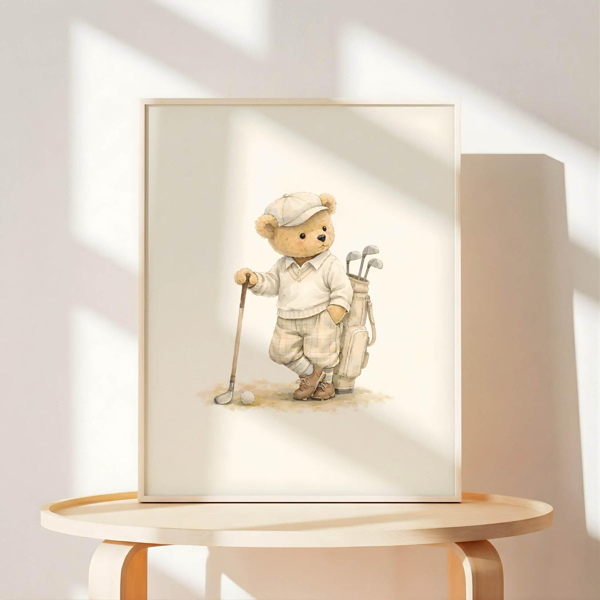 Golf Teddy Bear Nursery Prints, Set of 6 (Digital Download)