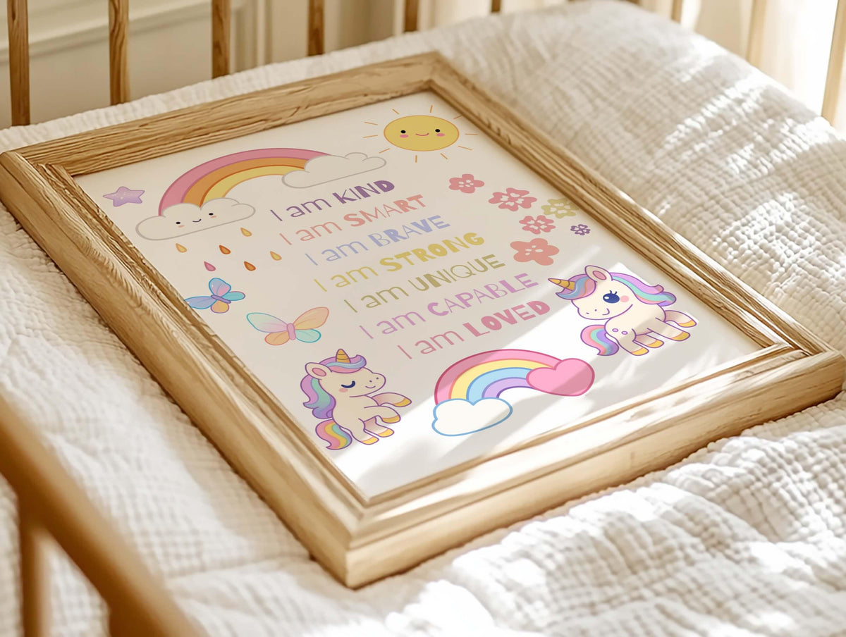 Unicorn Rainbow Affirmation Print for Kids (Digital Download)