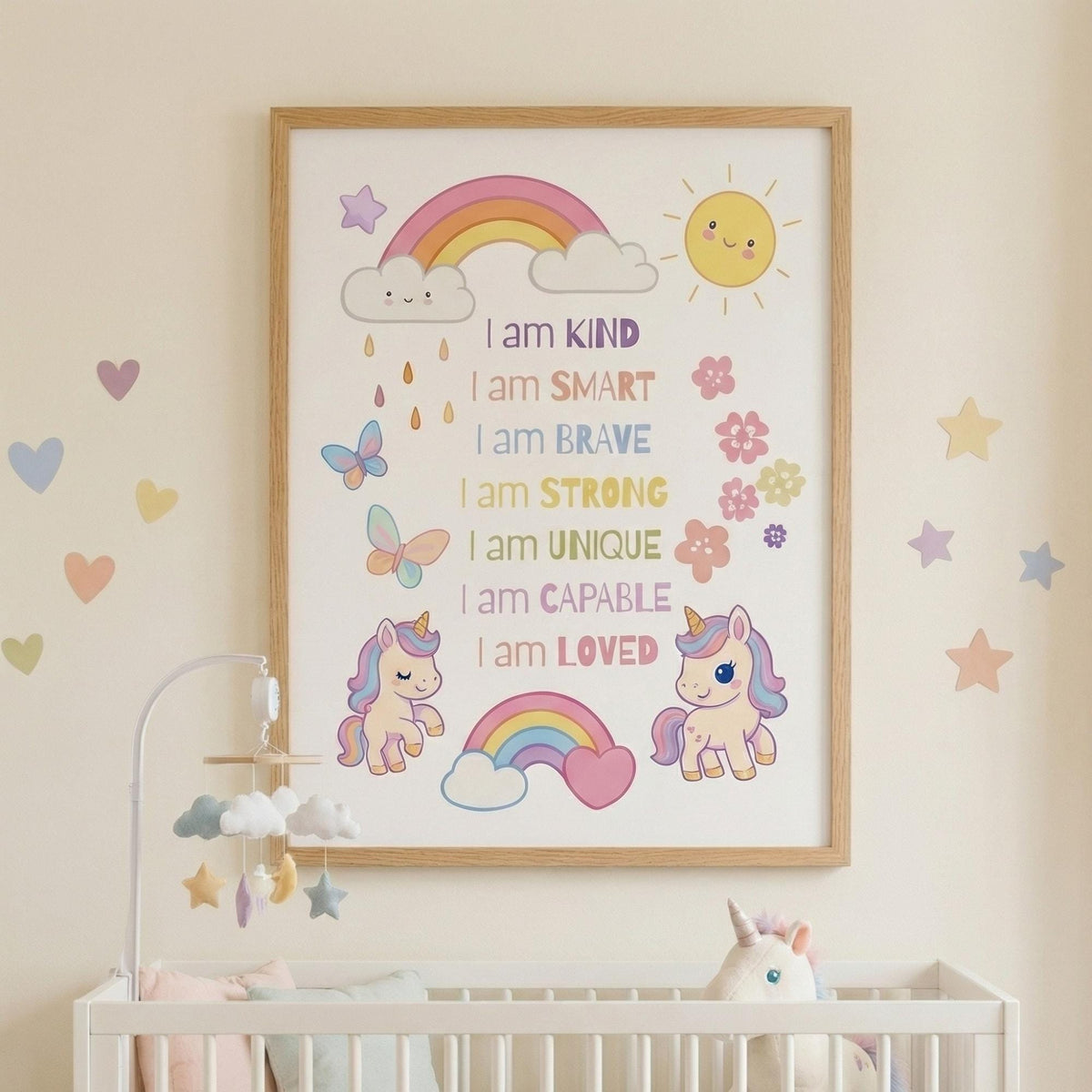Unicorn Rainbow Affirmation Print for Kids (Digital Download)