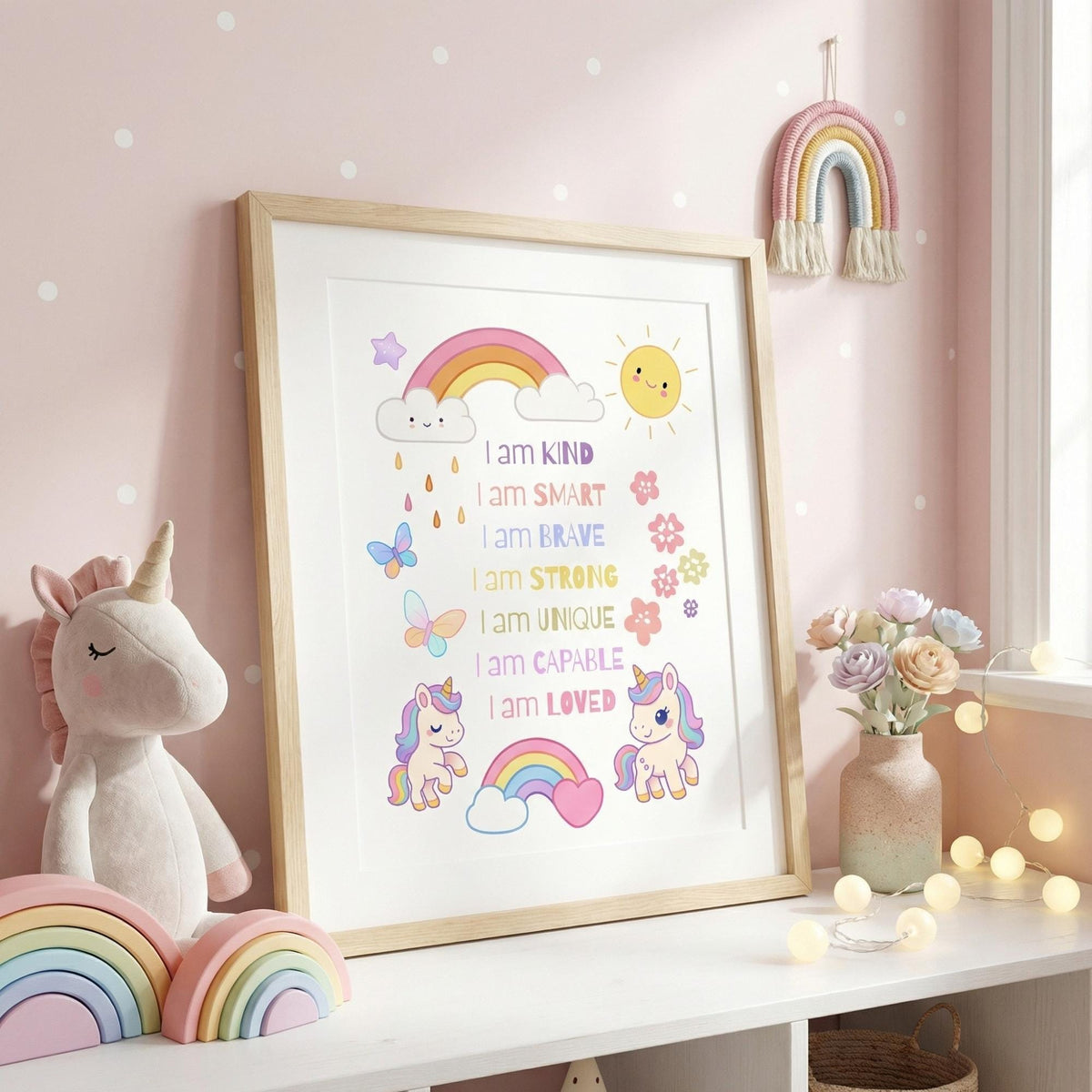 Unicorn Rainbow Affirmation Print for Kids (Digital Download)