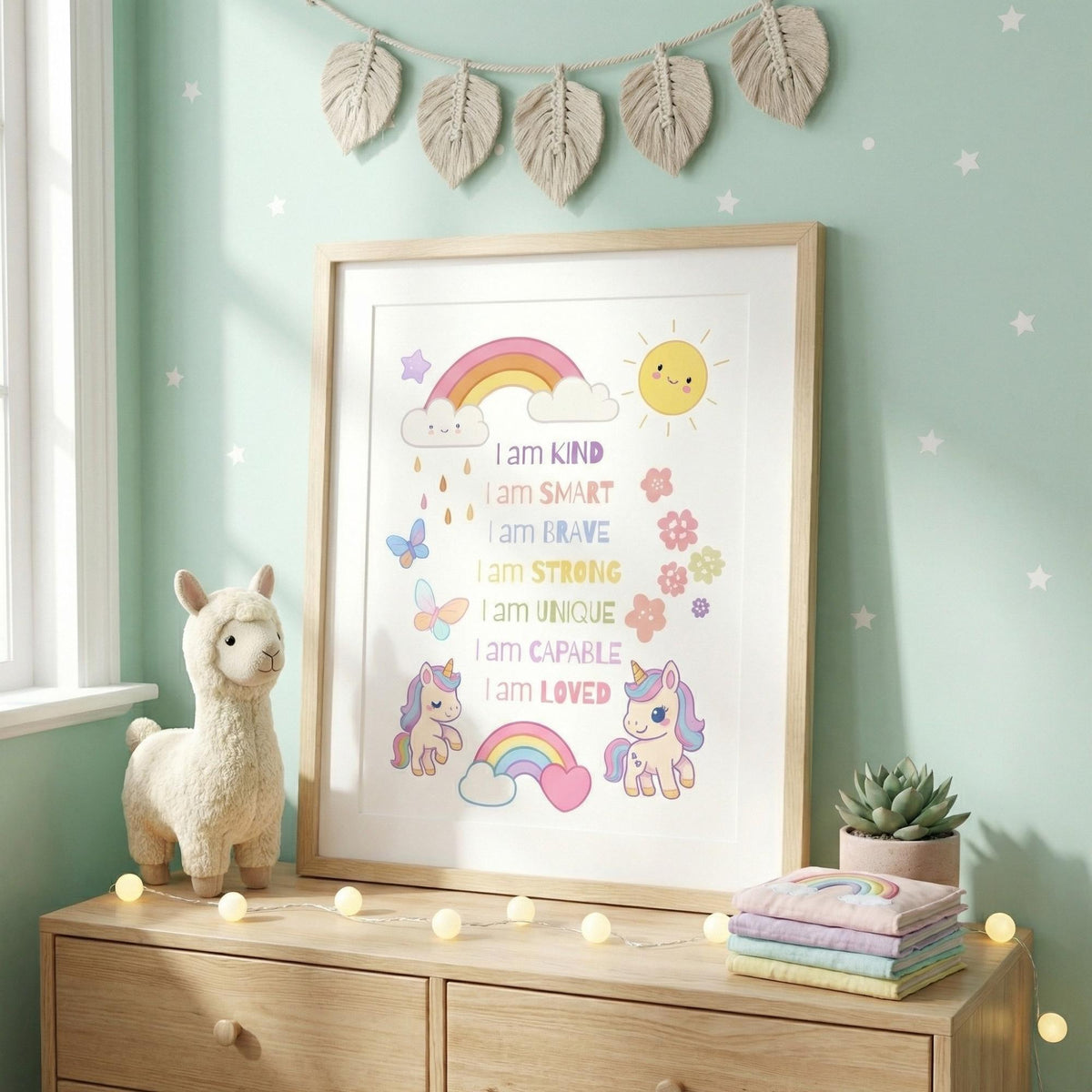 Unicorn Rainbow Affirmation Print for Kids (Digital Download)