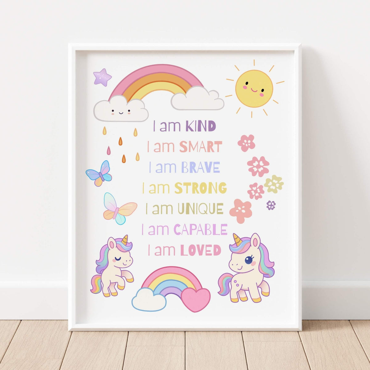 Unicorn Rainbow Affirmation Print for Kids (Digital Download)