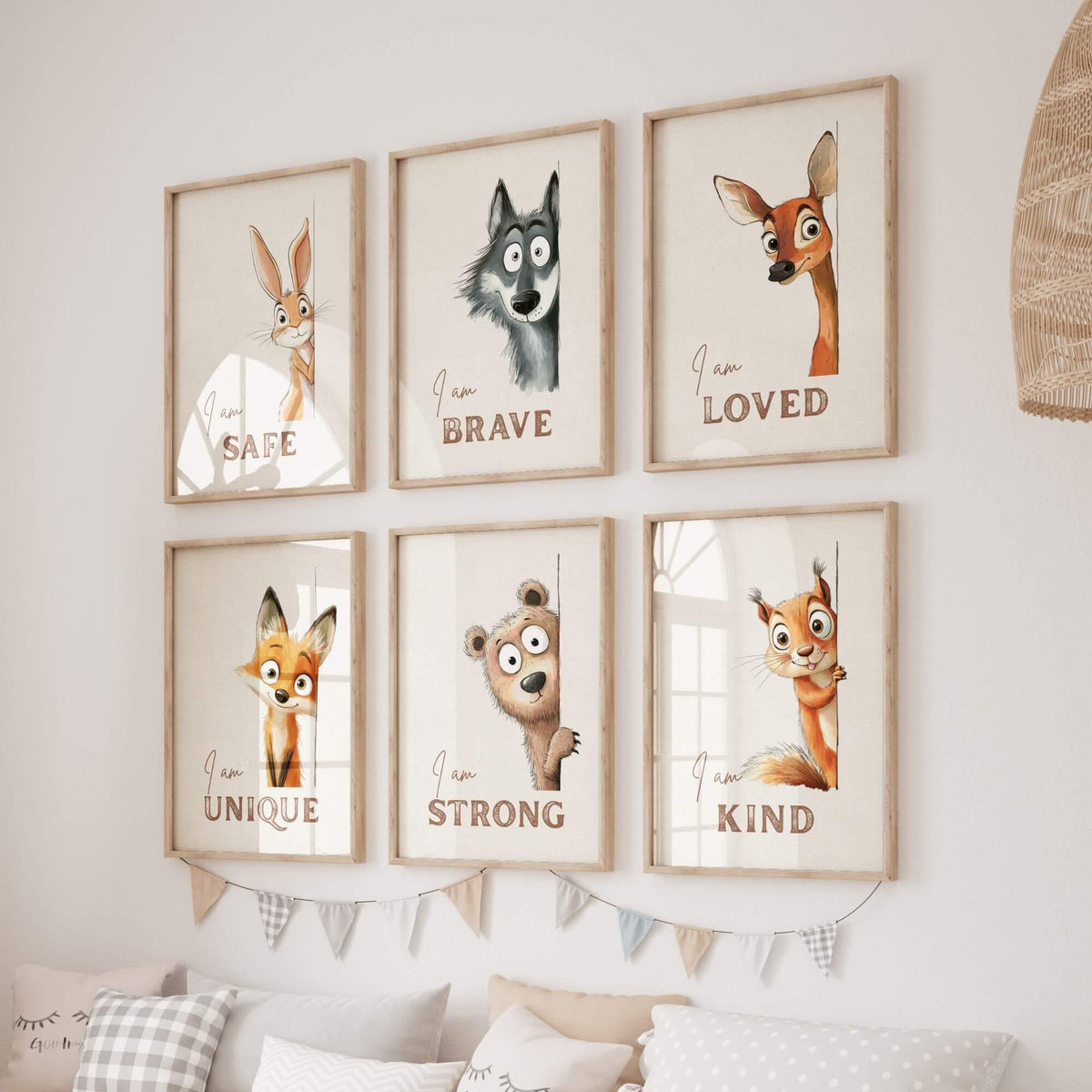 Woodland Affirmation Nursery Prints, Set of 6 (Digital Download)