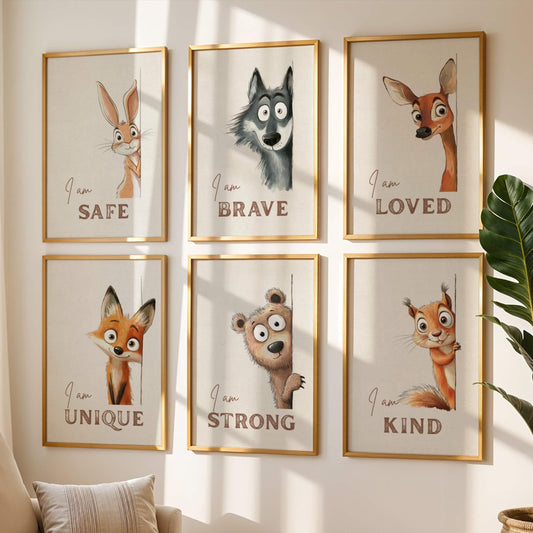 Woodland Affirmation Nursery Prints, Set of 6 (Digital Download)