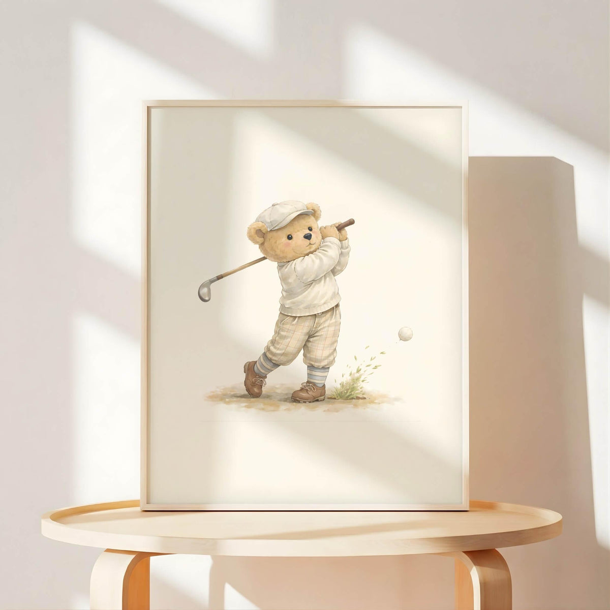 Vintage Sports Bear Nursery Wall Art, Set of 6 (Digital Download)