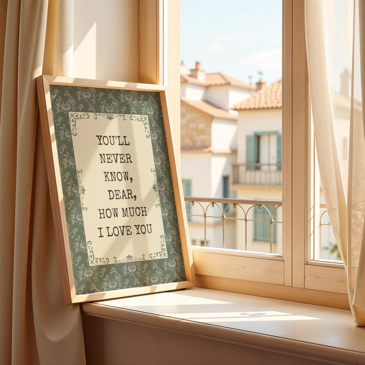 You'll Never Know Dear Print, Vintage Green Floral (Digital Download)