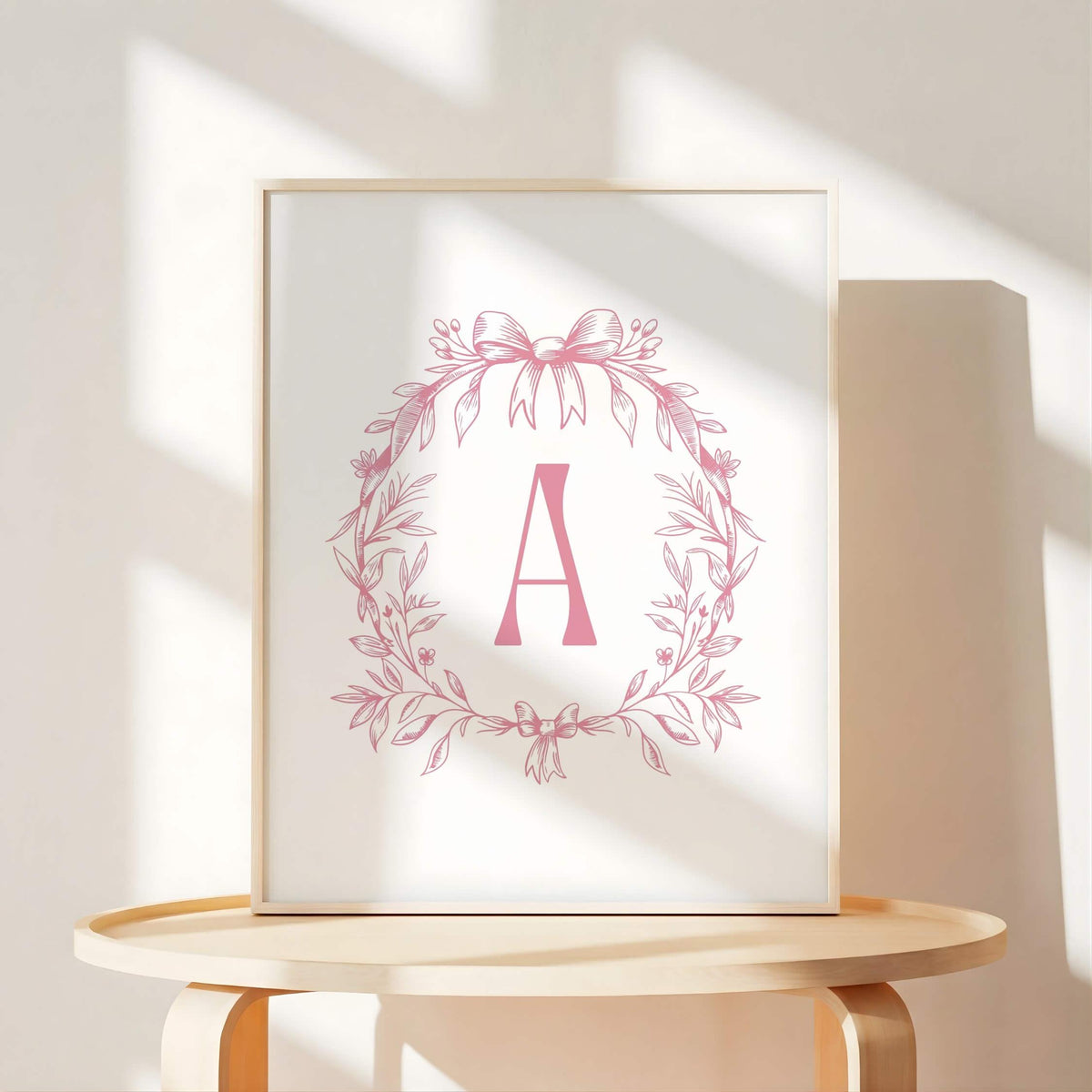 Pink Toile Cowgirl Nursery Wall Art with Initial (Digital Download)