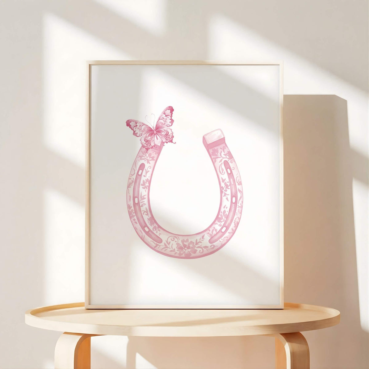 Pink Toile Cowgirl Nursery Wall Art with Initial (Digital Download)