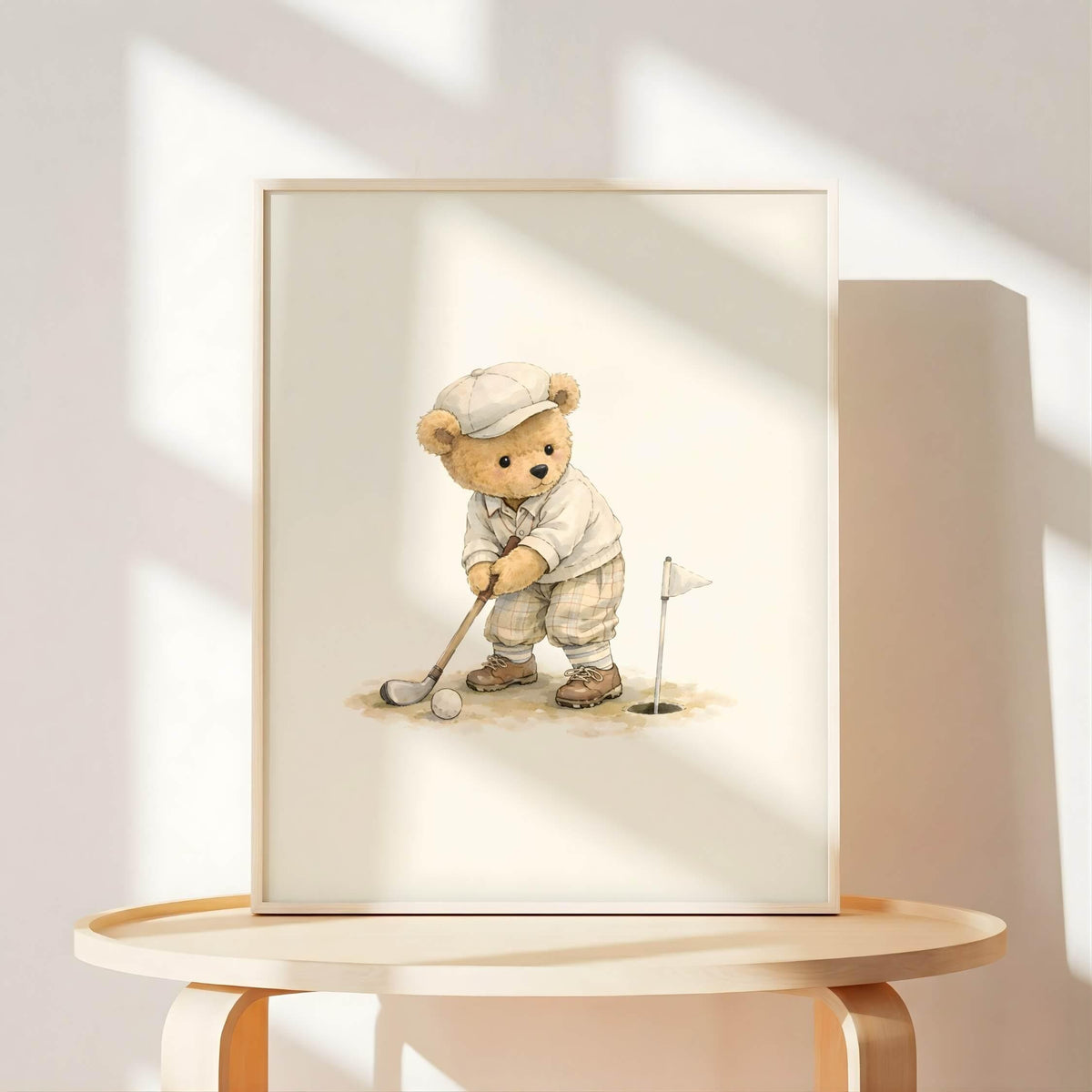 Golf Teddy Bear Nursery Prints, Set of 6 (Digital Download)