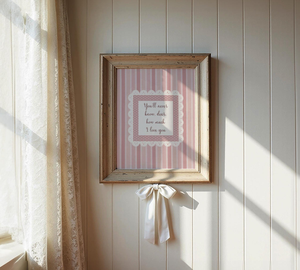 You'll Never Know Dear Print, Pink Stripe and Lace (Digital Download)