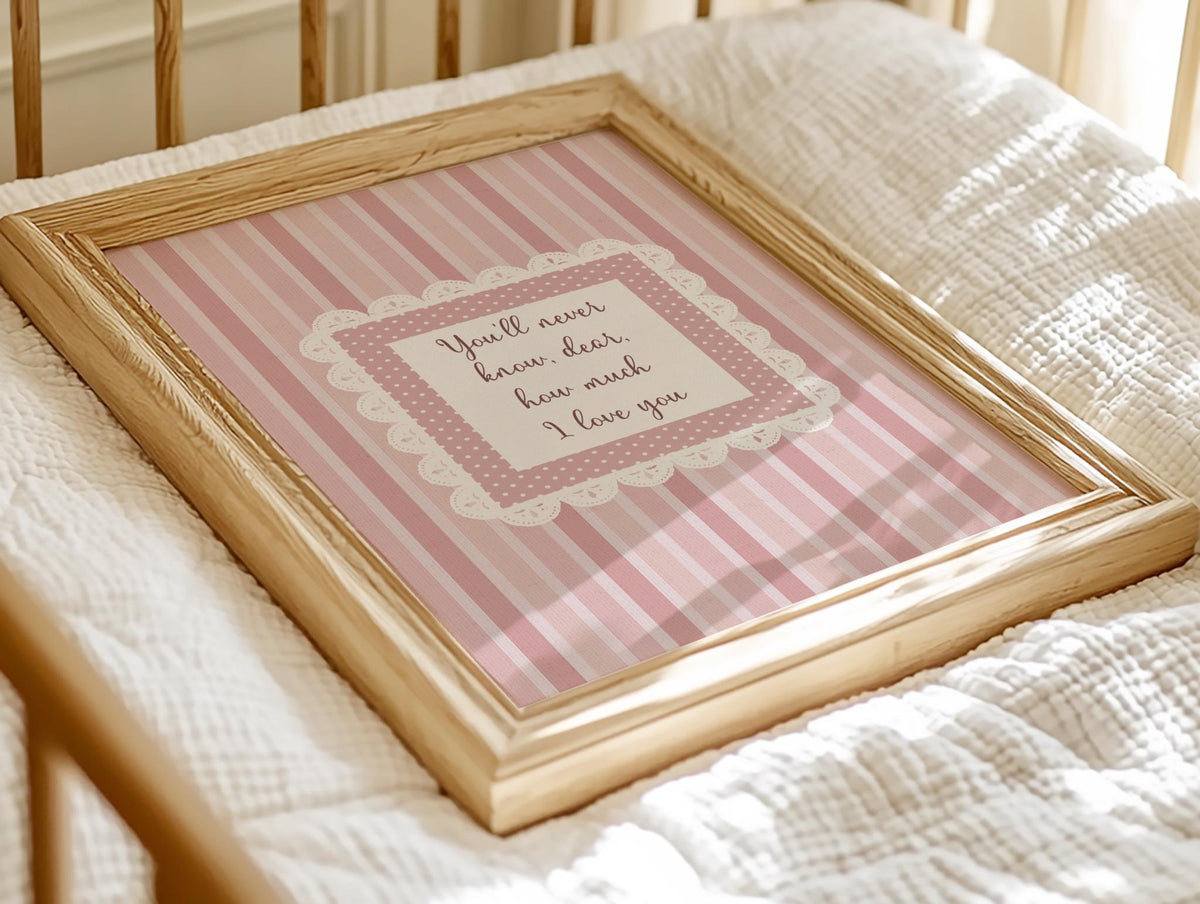 You'll Never Know Dear Print, Pink Stripe and Lace (Digital Download)