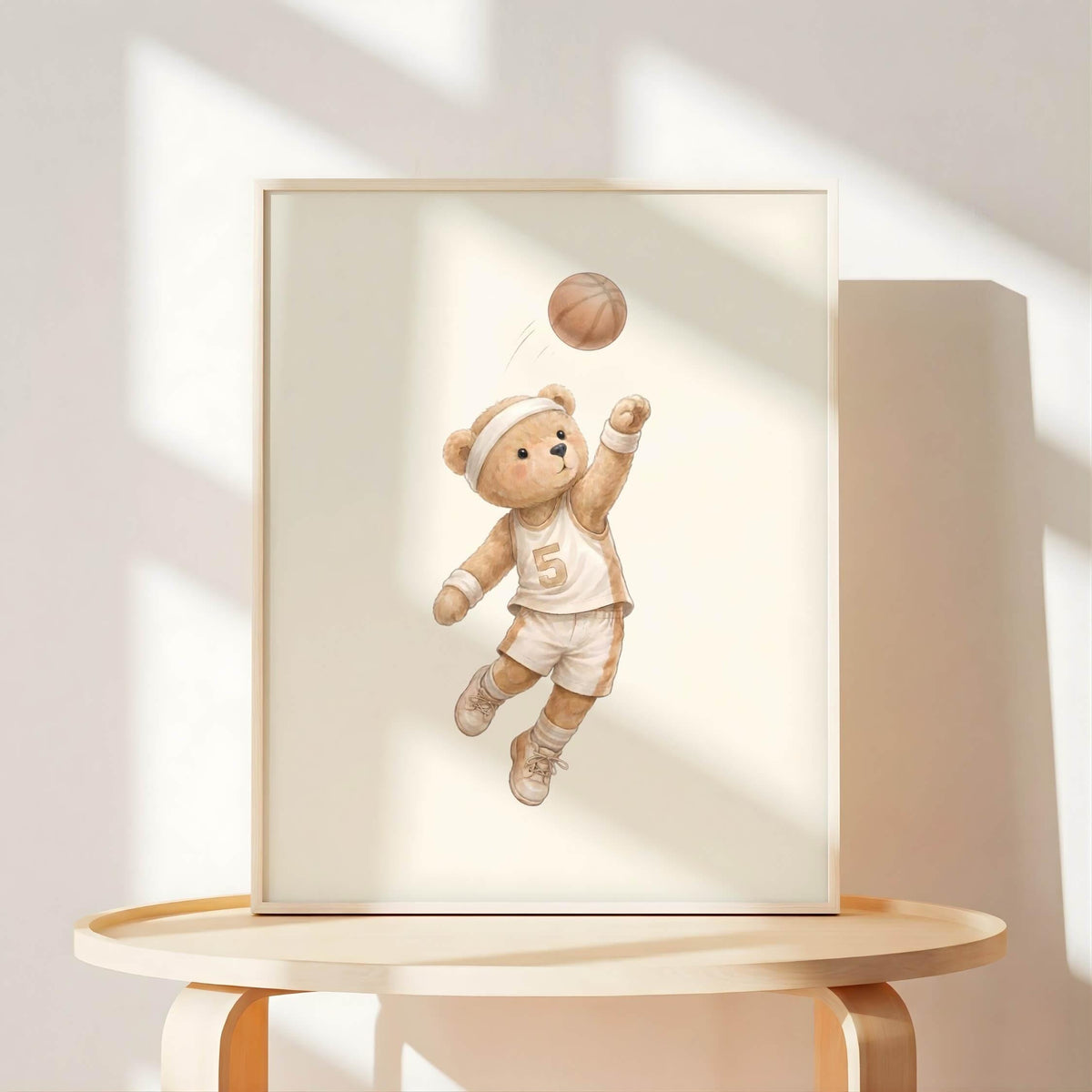 Basketball Teddy Bear Prints, Set of 6 (Digital Download)