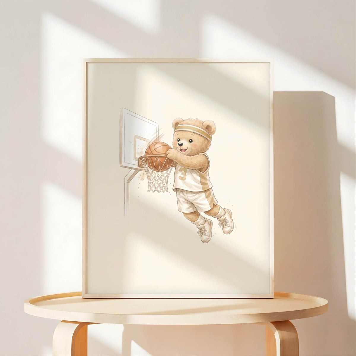 Basketball Teddy Bear Prints, Set of 6 (Digital Download)