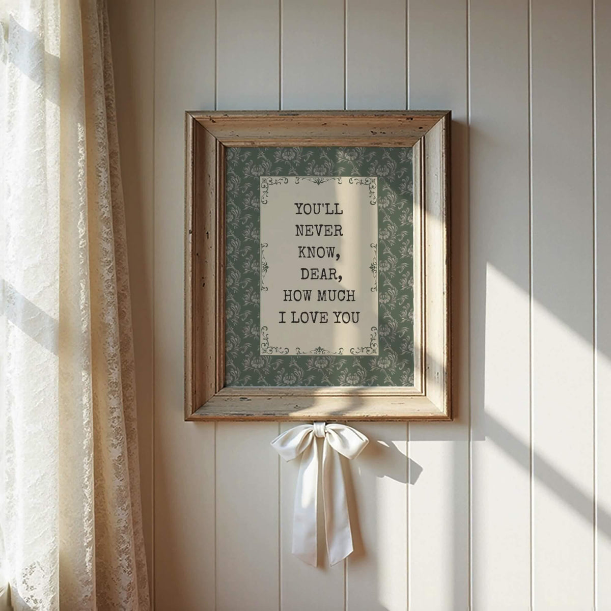 You'll Never Know Dear Print, Vintage Green Floral (Digital Download)