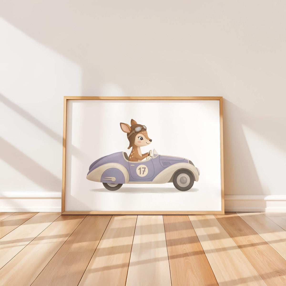 Animal Racing Car Nursery Prints, Set of 6 (Digital Download)
