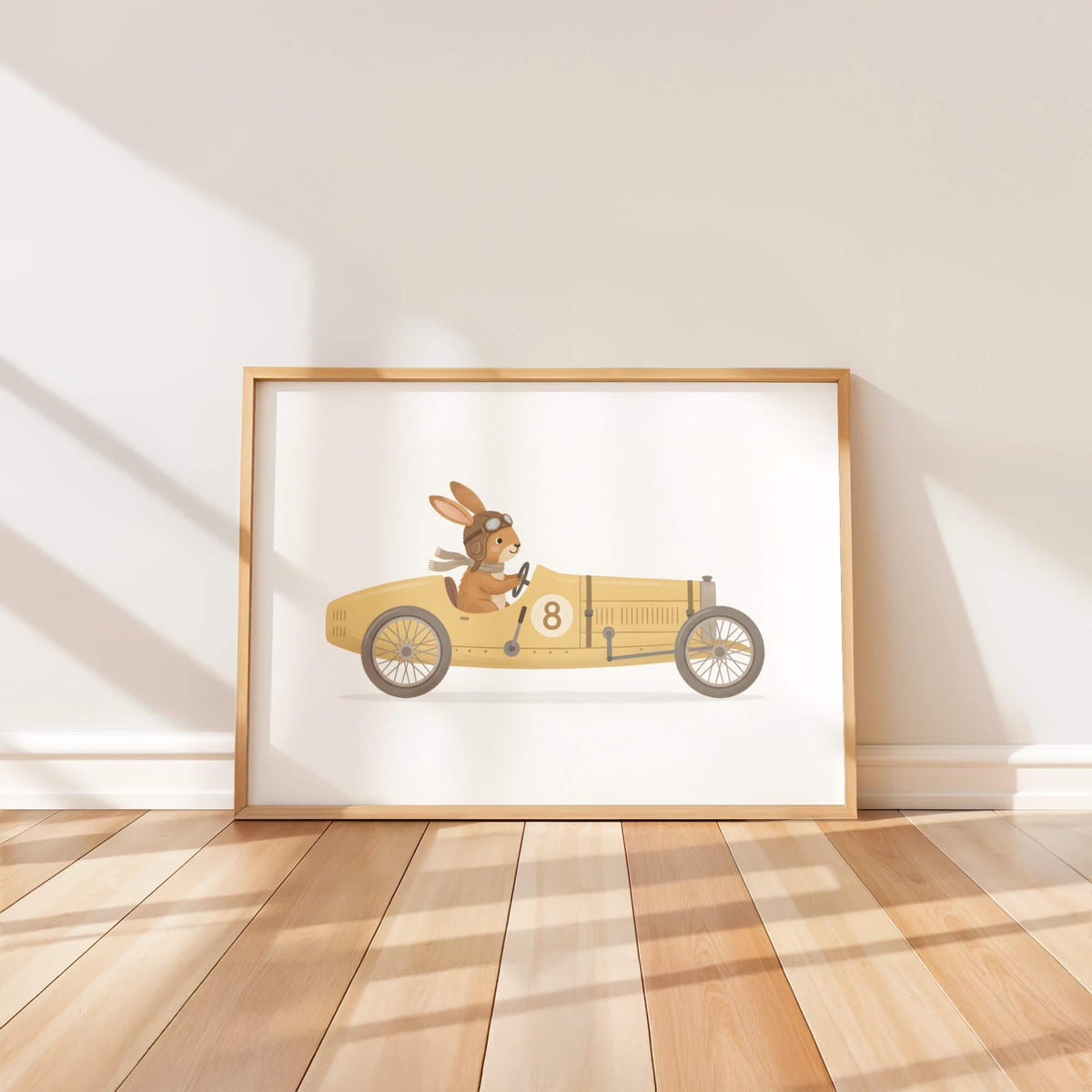 Animal Racing Car Nursery Prints, Set of 6 (Digital Download)