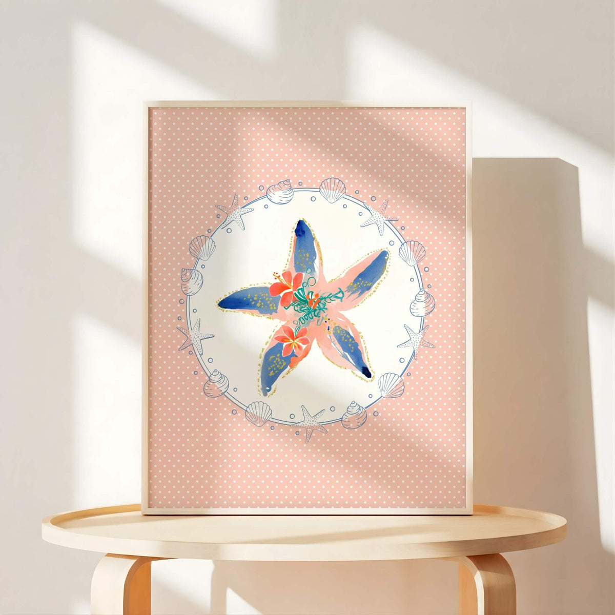 Pink Coastal Nursery Prints, Set of 6 (Digital Download)