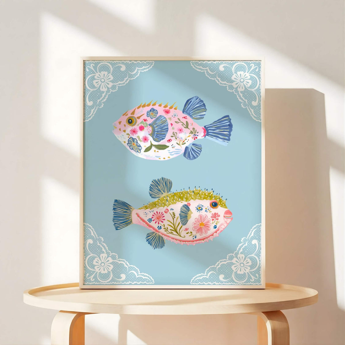 Pink Coastal Nursery Prints, Set of 6 (Digital Download)
