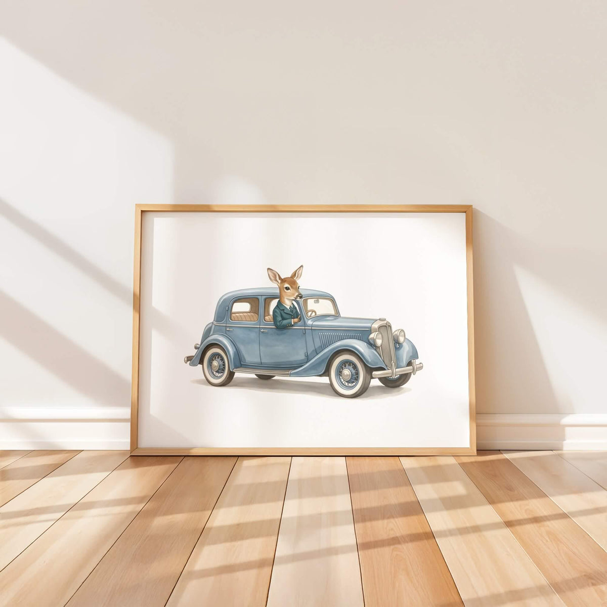Woodland Animal Car Nursery Prints, Set of 6 (Digital Download)