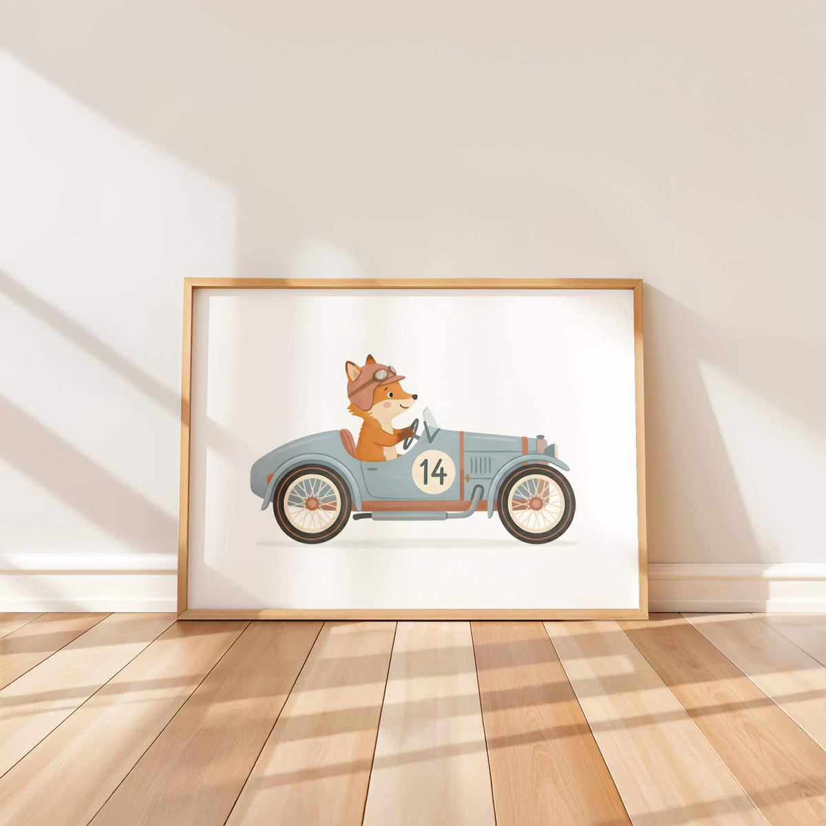 Animal Racing Car Nursery Prints, Set of 6 (Digital Download)