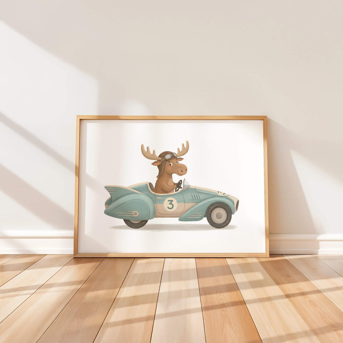 Animal Racing Car Nursery Prints, Set of 6 (Digital Download)