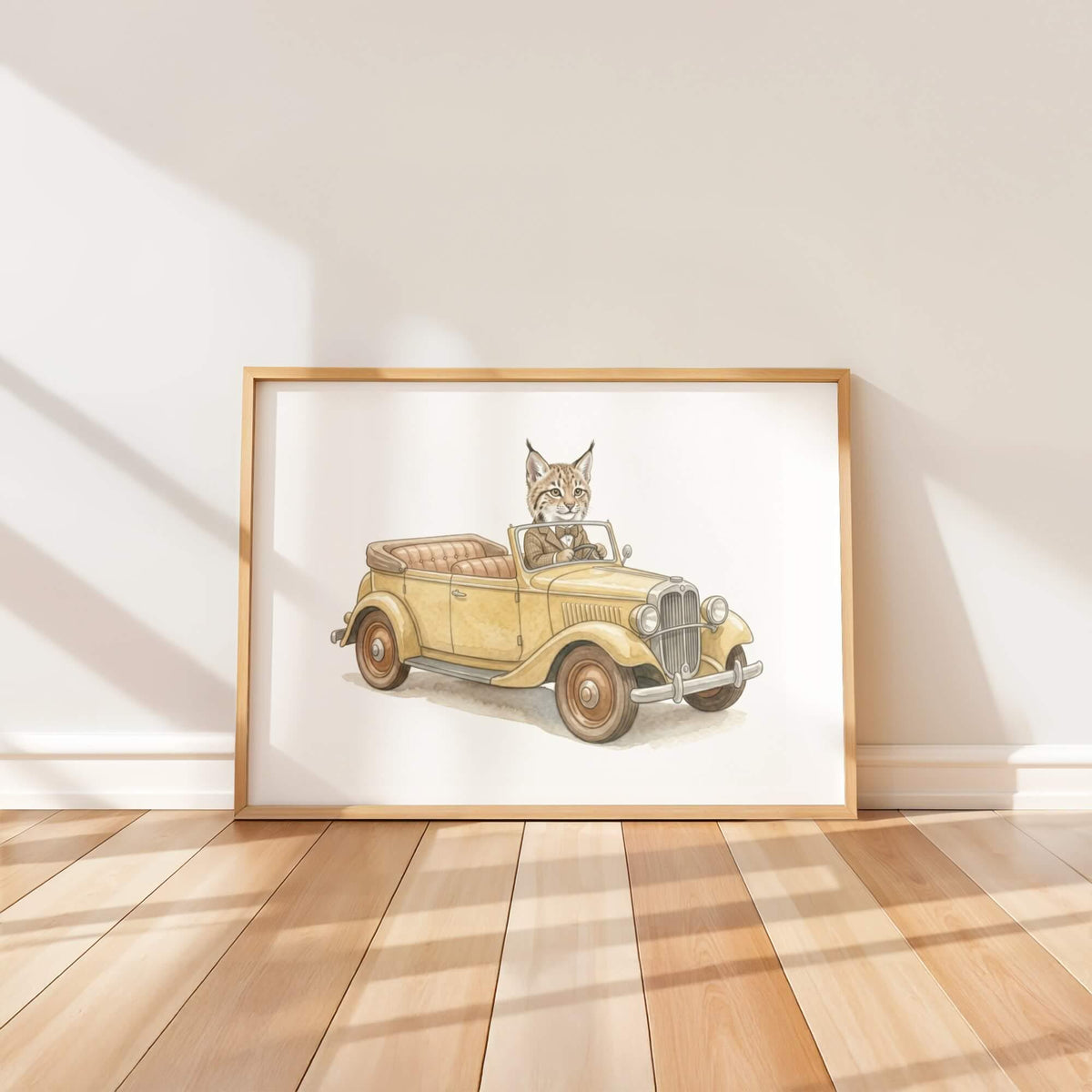 Woodland Animal Car Nursery Prints, Set of 6 (Digital Download)