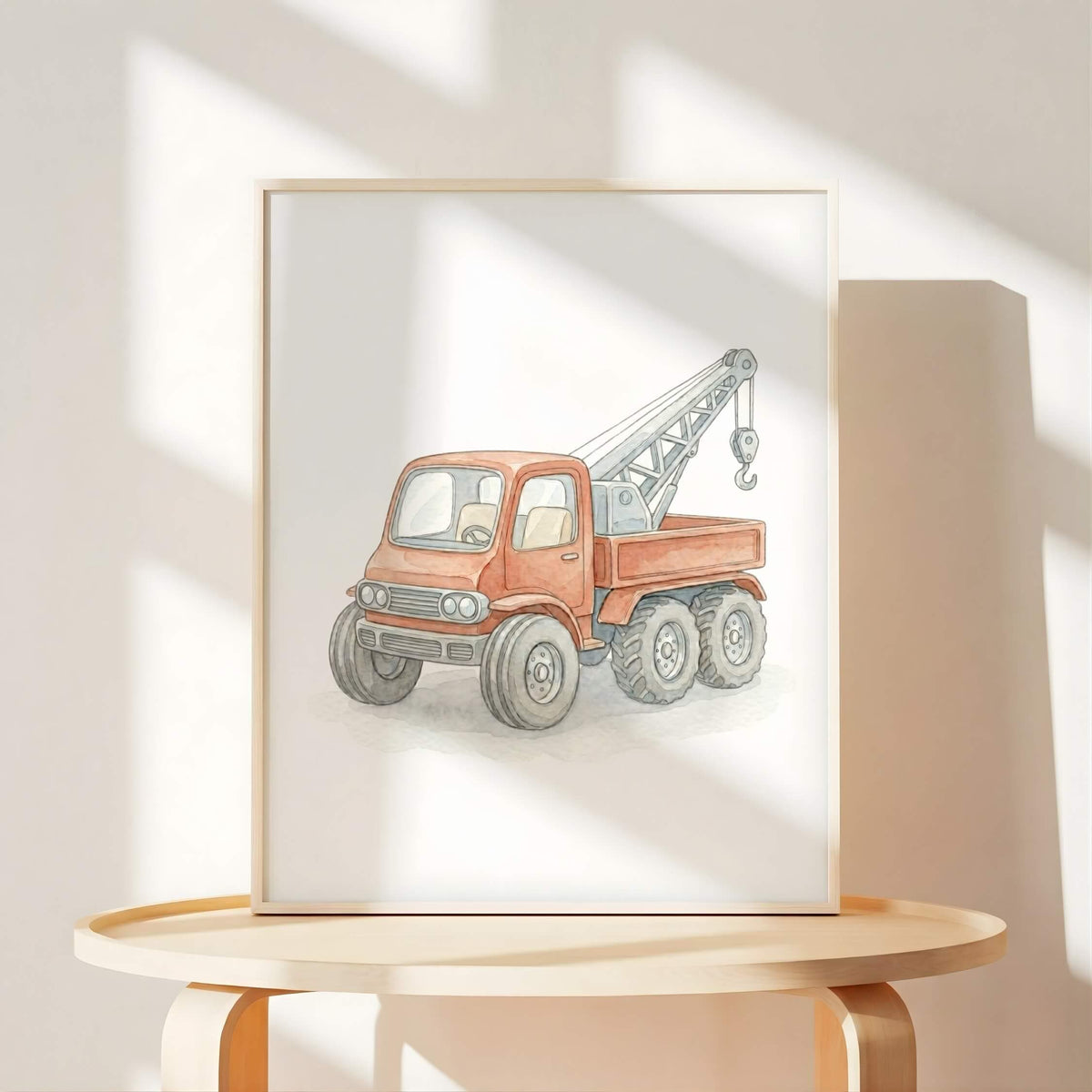 Soft Watercolor Construction Nursery Prints, Set of 6 (Digital Download)