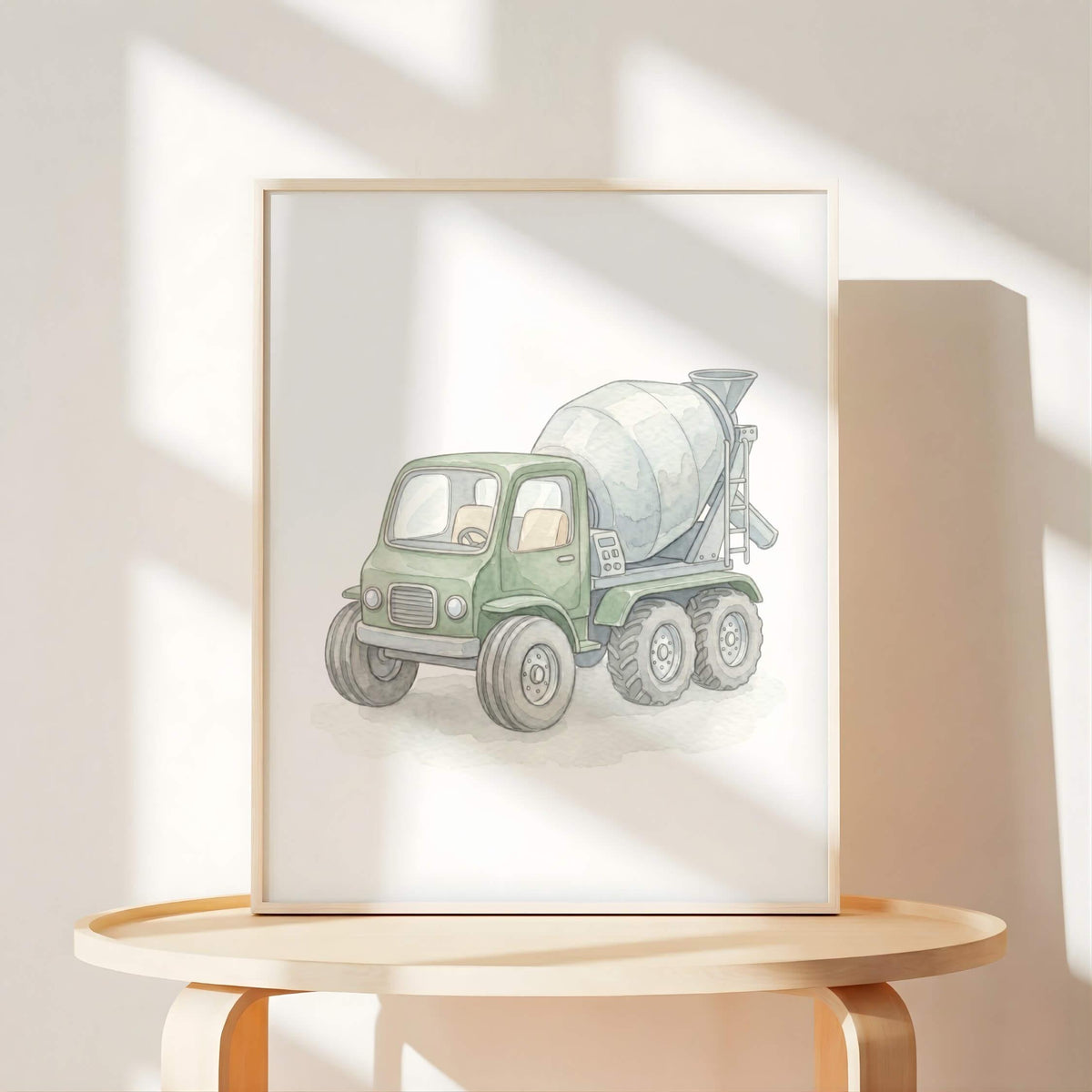 Soft Watercolor Construction Nursery Prints, Set of 6 (Digital Download)