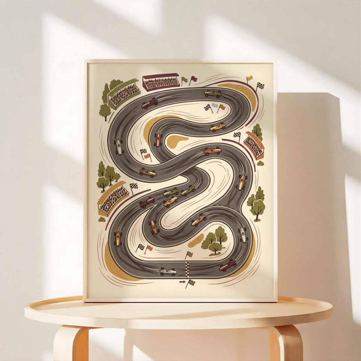Retro Race Car Nursery Prints, Set of 6 (Digital Download)