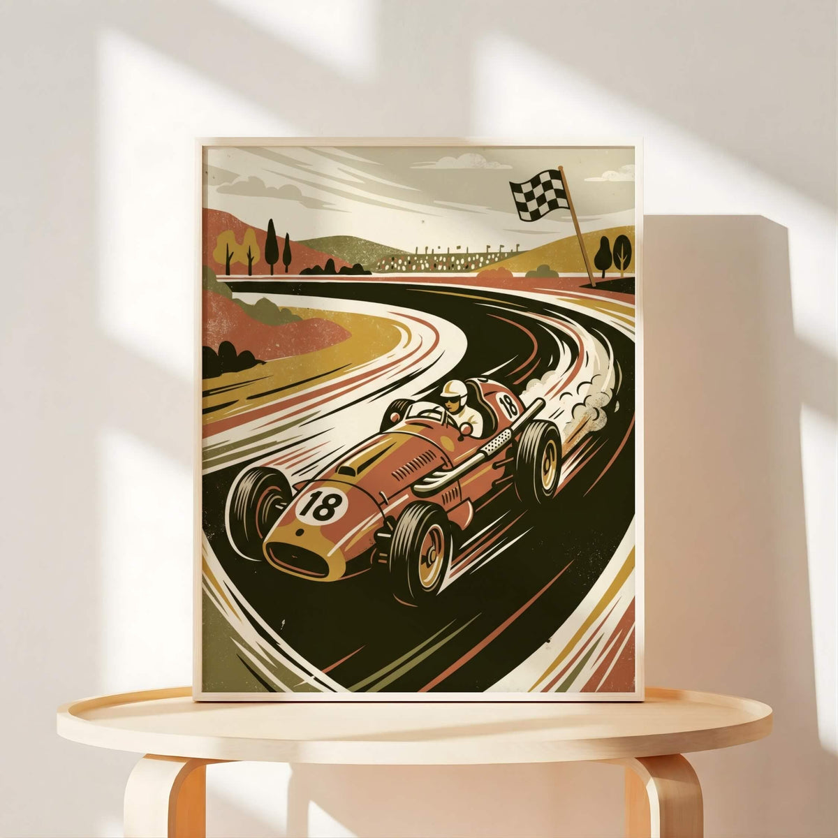 Retro Race Car Nursery Prints, Set of 6 (Digital Download)