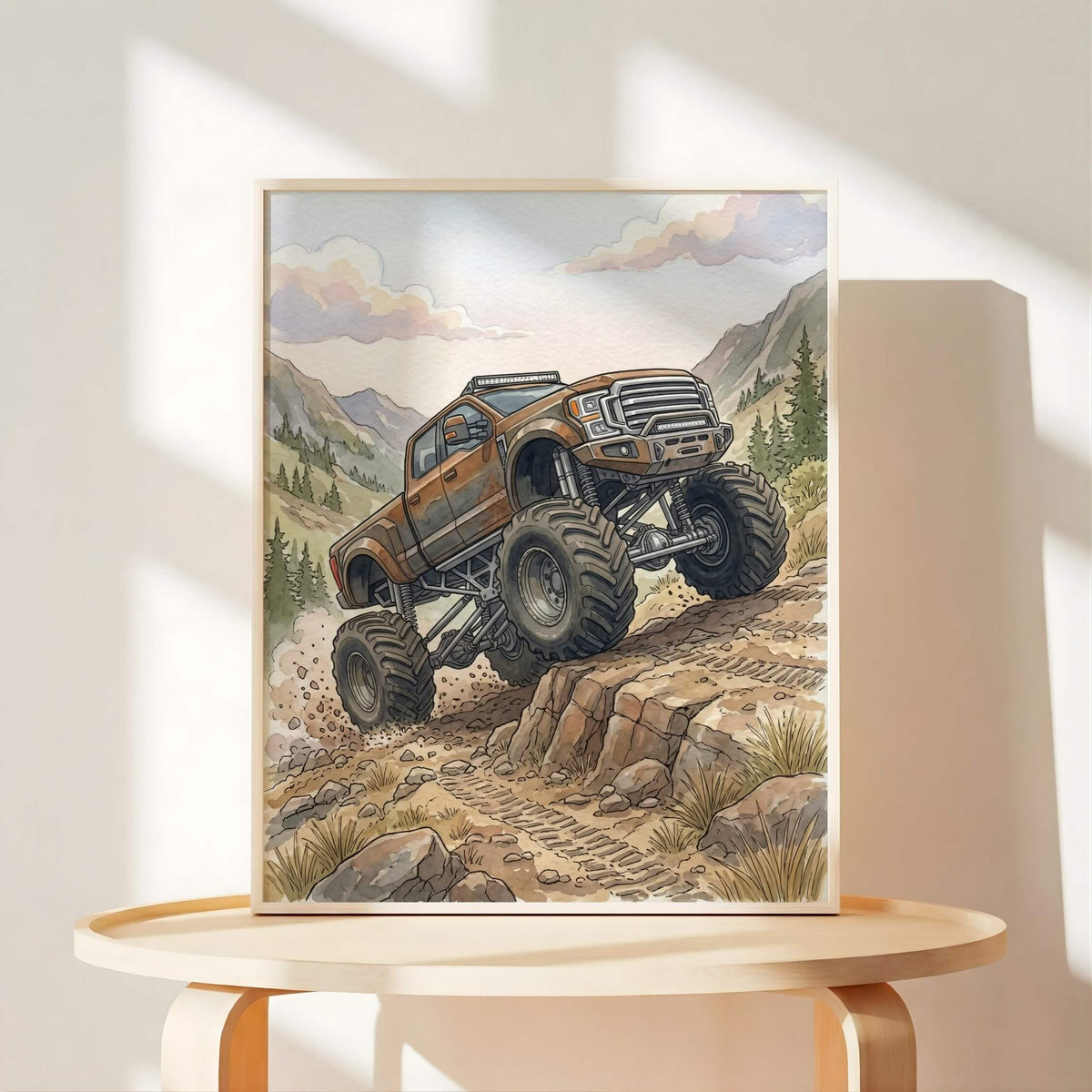 Off-Road Monster Truck Nursery Prints, Set of 6 (Digital Download)